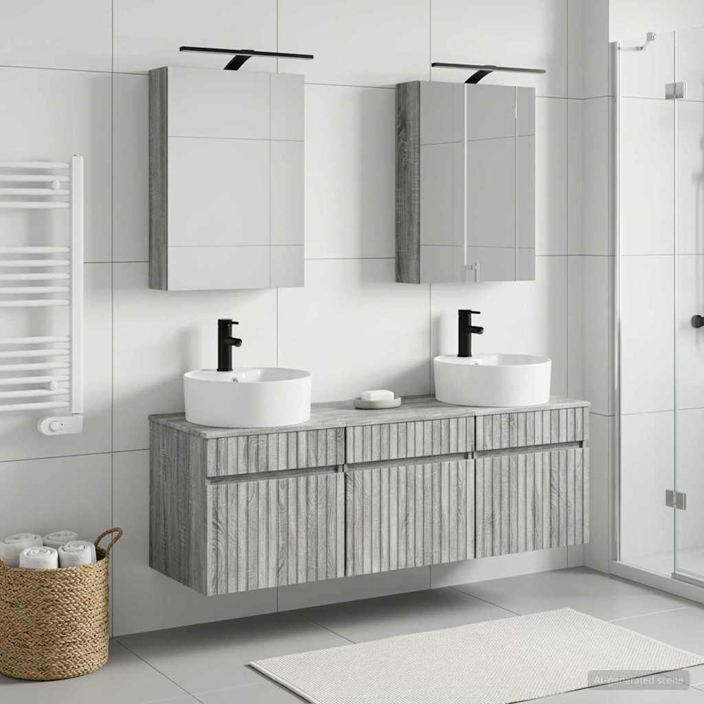 Bathroom Cabinet Set 5 pcs Grey Sonoma Engineered Wood