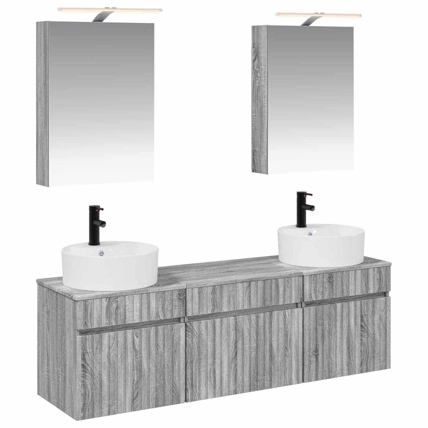Bathroom Cabinet Set 5 pcs Grey Sonoma Engineered Wood