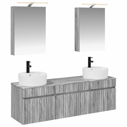 Bathroom Cabinet Set 5 pcs Grey Sonoma Engineered Wood