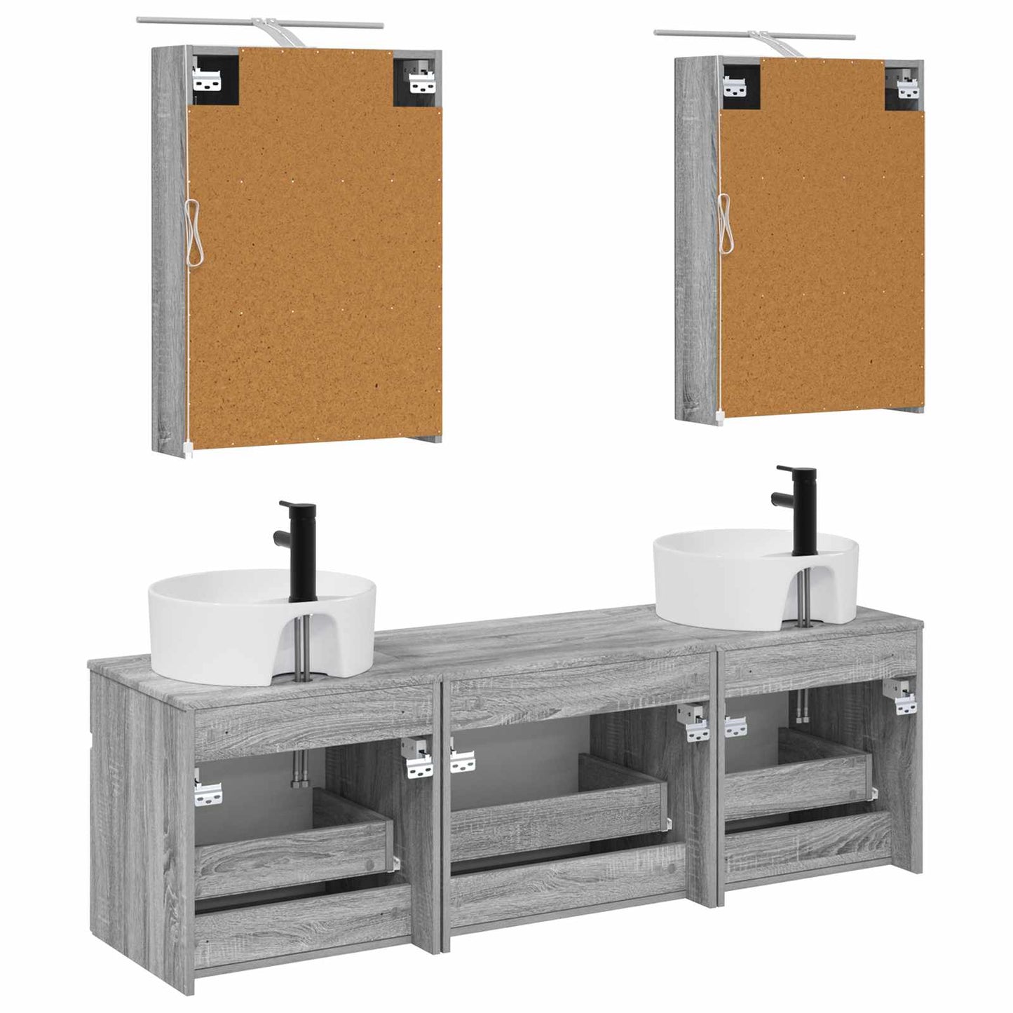 Bathroom Cabinet Set 5 pcs Grey Sonoma Engineered Wood