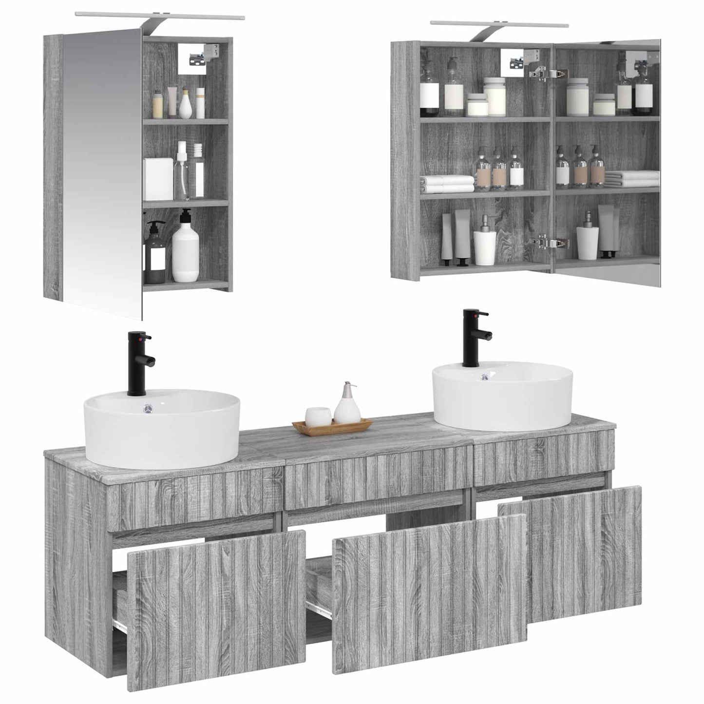 Bathroom Cabinet Set 5 pcs Grey Sonoma Engineered Wood