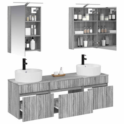 Bathroom Cabinet Set 5 pcs Grey Sonoma Engineered Wood