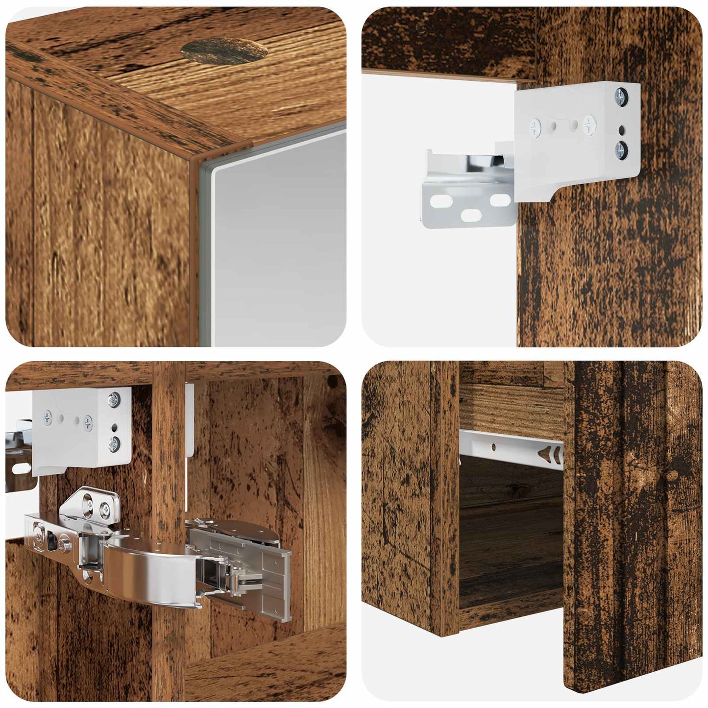 Bathroom Cabinet Set 5 pcs Old Wood Engineered Wood