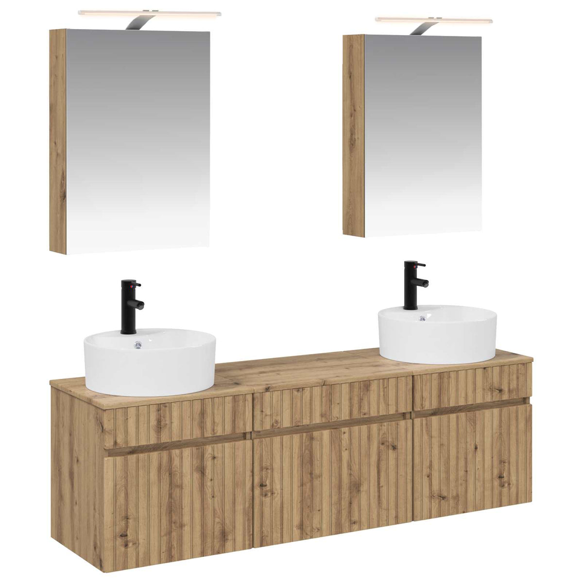 Bathroom Cabinet Set 5 pcs Artisan Oak Engineered Wood