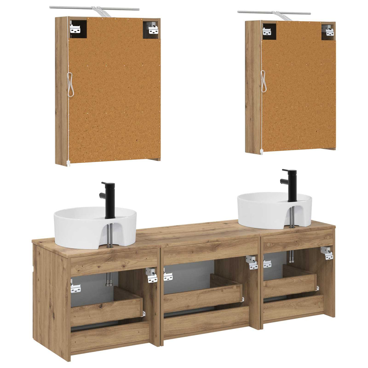 Bathroom Cabinet Set 5 pcs Artisan Oak Engineered Wood