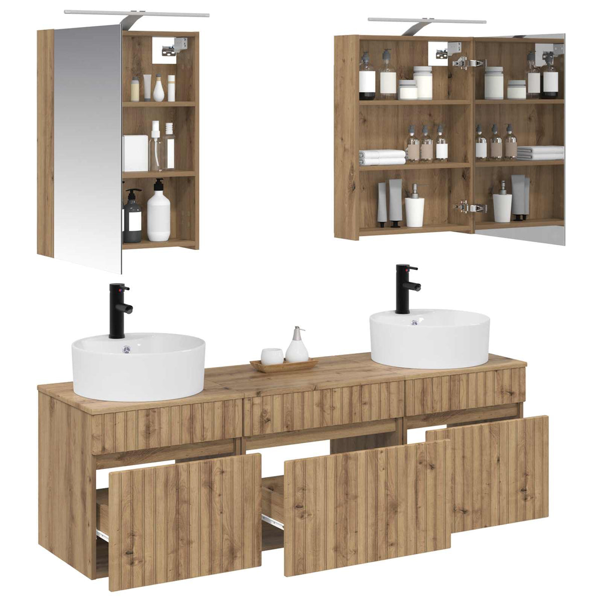 Bathroom Cabinet Set 5 pcs Artisan Oak Engineered Wood