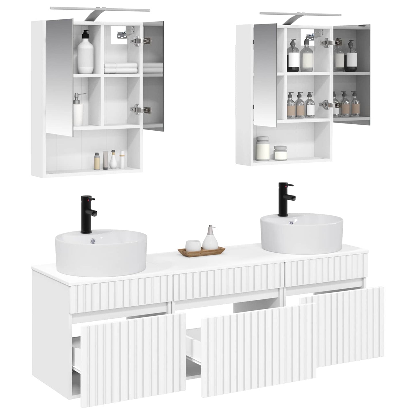 Bathroom Cabinet Set 5 pcs White 50 x 14.5 x 70 cm