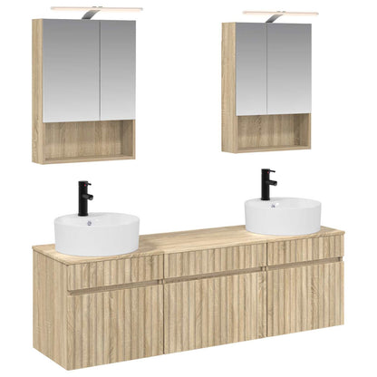 Bathroom Cabinet Set 5 pcs Sonoma Oak 50 x 14.5 x 70 cm