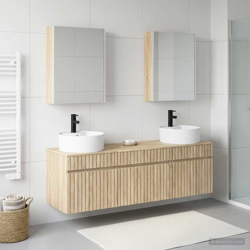 Bathroom Cabinet Set 5 pcs Sonoma Oak Engineered Wood