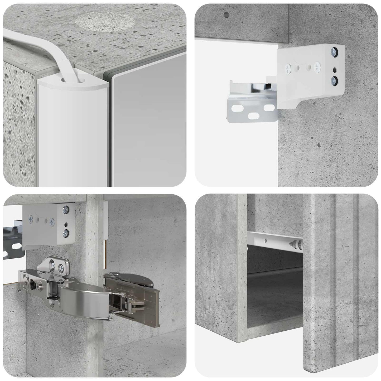 Bathroom Cabinet Set 5 pcs Concrete Grey Engineered Wood