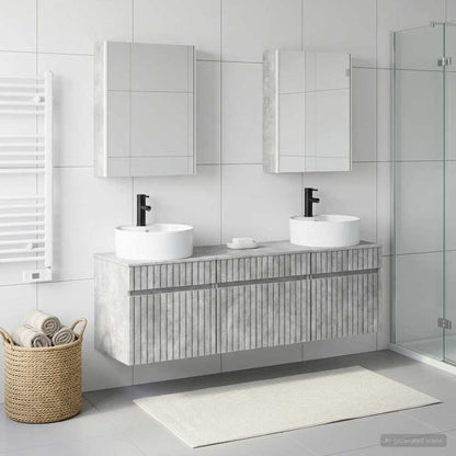 Bathroom Cabinet Set 5 pcs Concrete Grey Engineered Wood