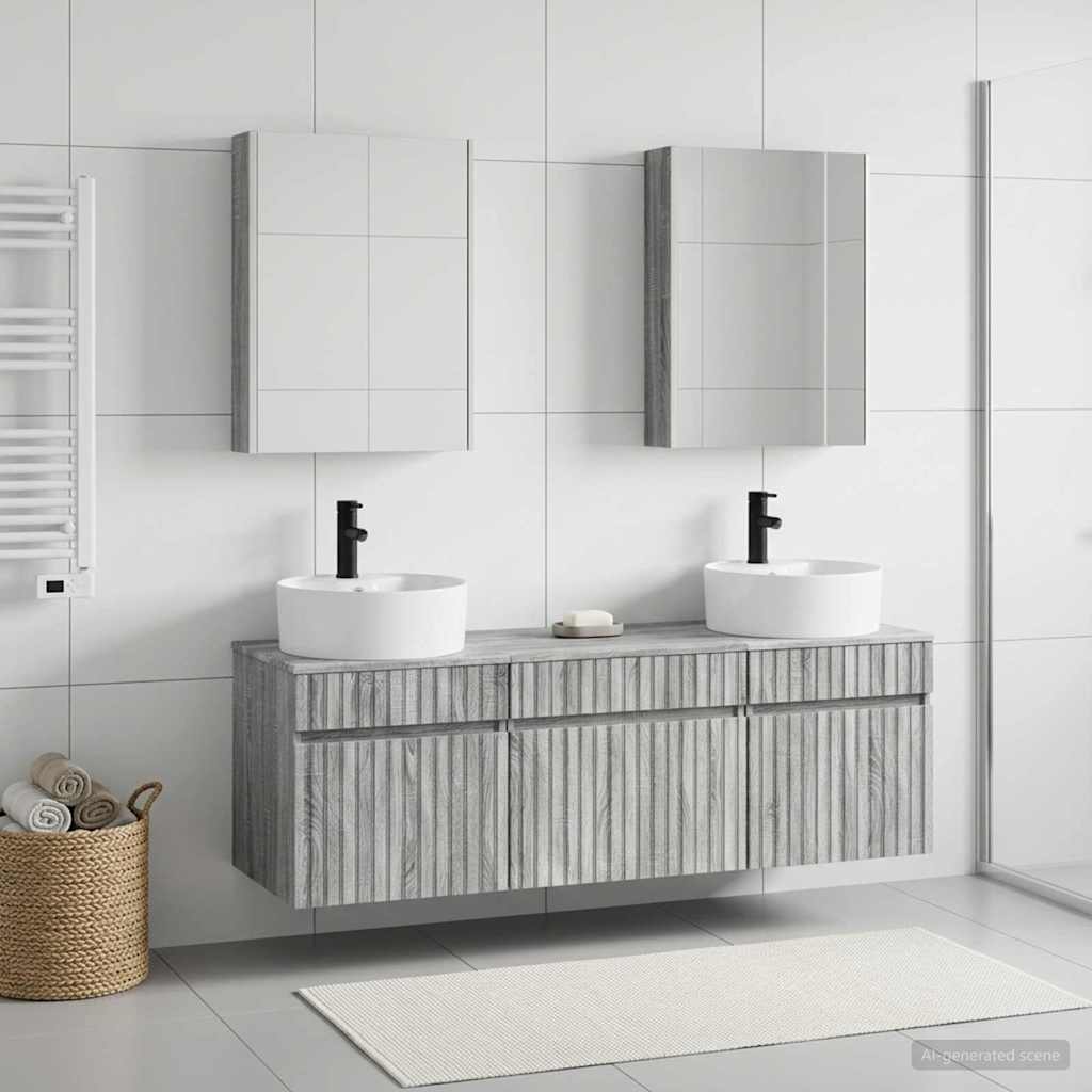 Bathroom Cabinet Set 5 pcs Grey Sonoma Engineered Wood