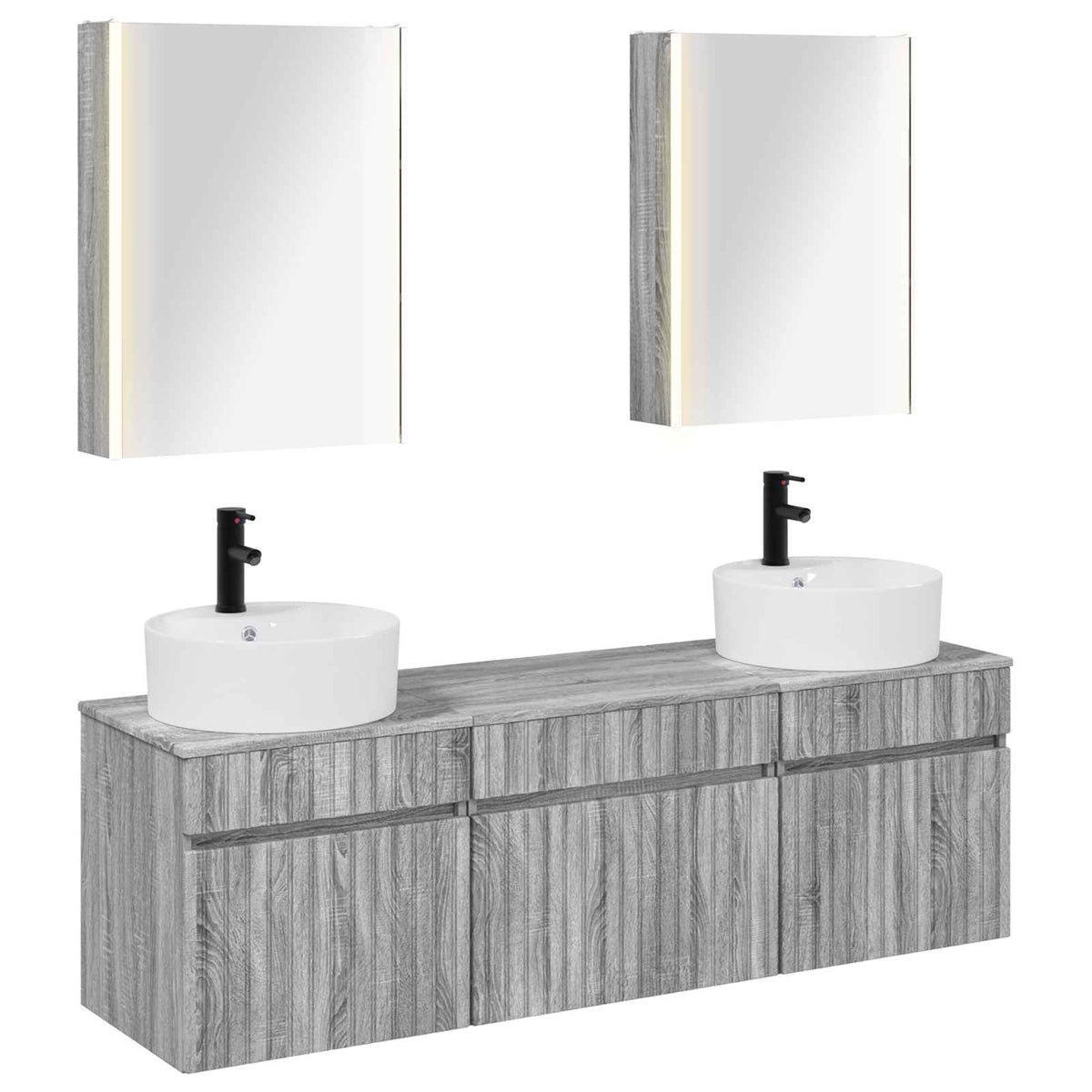Bathroom Cabinet Set 5 pcs Grey Sonoma Engineered Wood