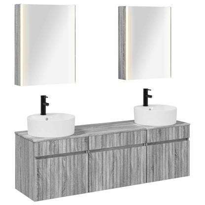 Bathroom Cabinet Set 5 pcs Grey Sonoma Engineered Wood