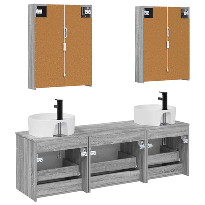 Bathroom Cabinet Set 5 pcs Grey Sonoma Engineered Wood