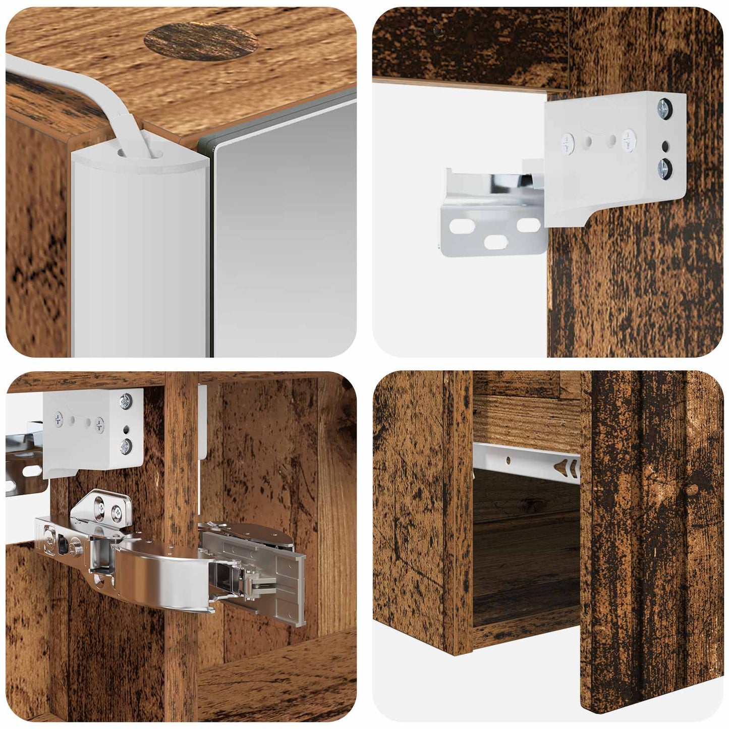 Bathroom Cabinet Set 5 pcs Old Wood Engineered Wood