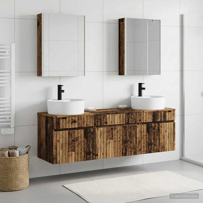 Bathroom Cabinet Set 5 pcs Old Wood Engineered Wood