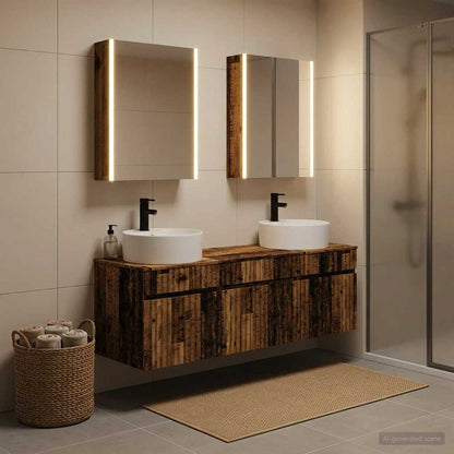 Bathroom Cabinet Set 5 pcs Old Wood Engineered Wood