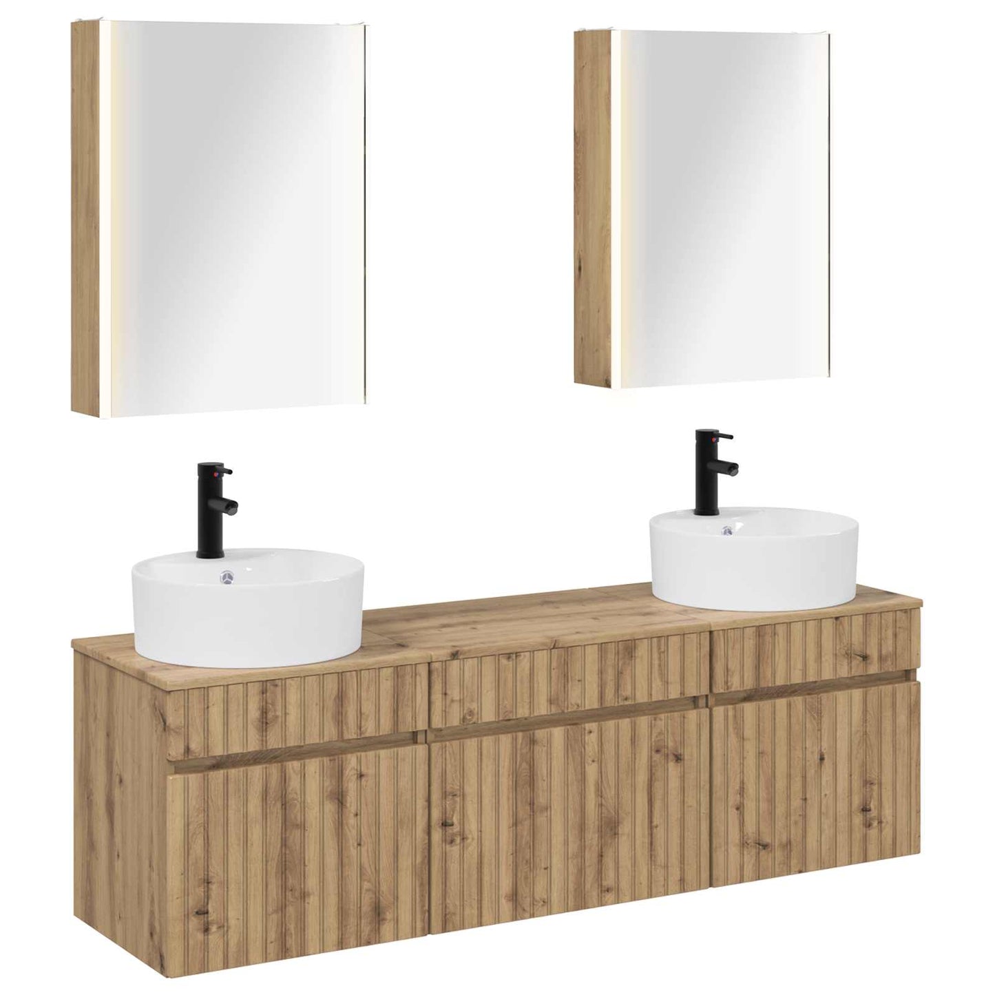 Bathroom Cabinet Set 5 pcs Artisan Oak Engineered Wood