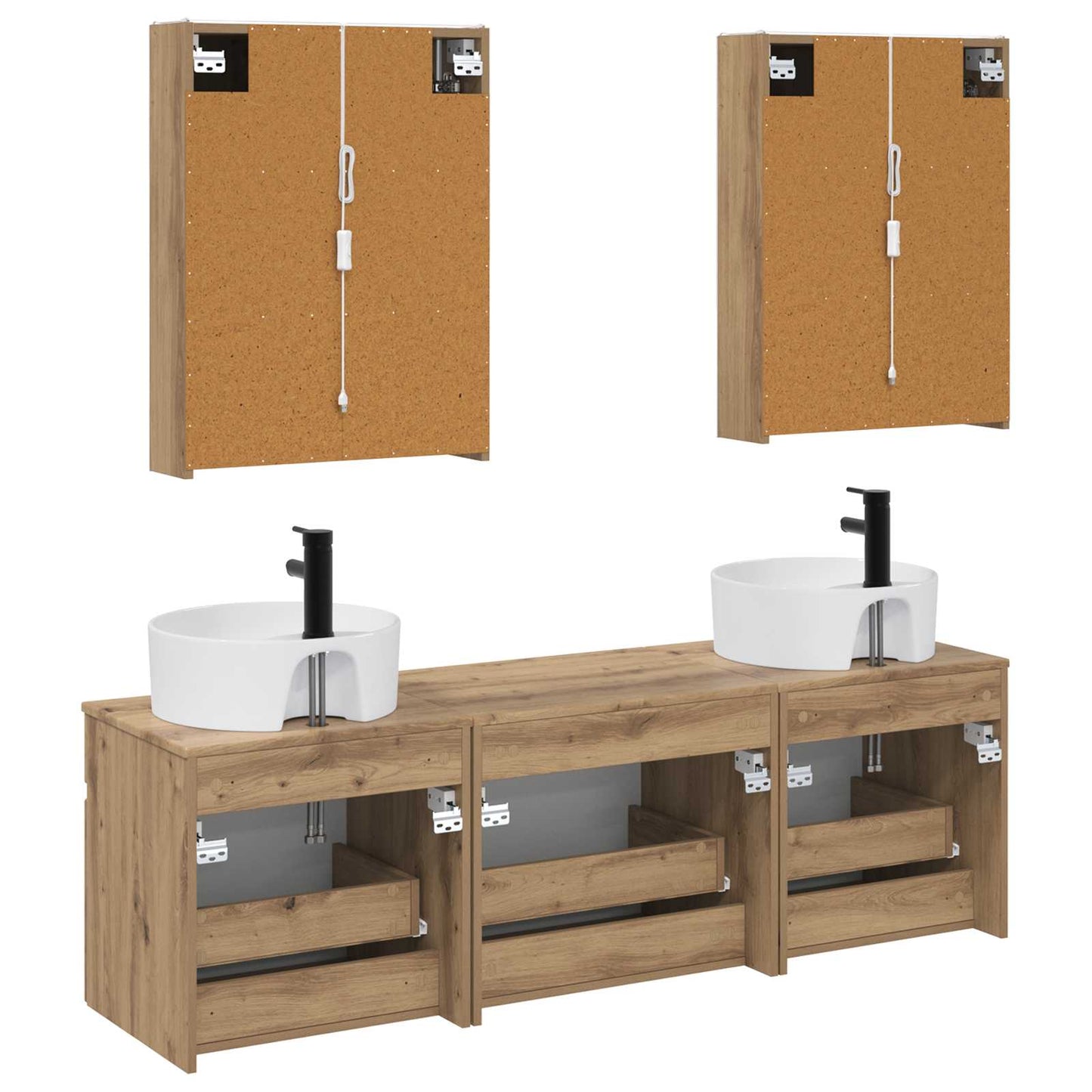 Bathroom Cabinet Set 5 pcs Artisan Oak Engineered Wood