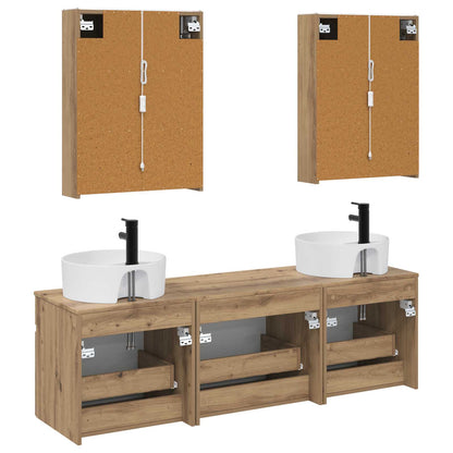 Bathroom Cabinet Set 5 pcs Artisan Oak Engineered Wood