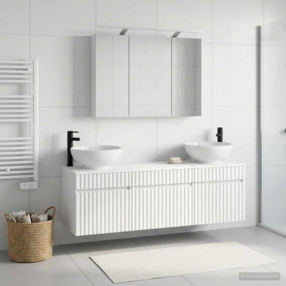 Bathroom Cabinet Set 4 pcs White Engineered Wood