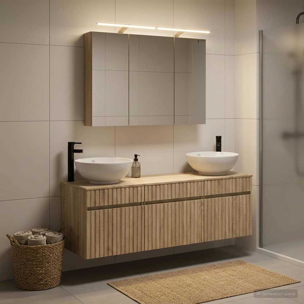 Bathroom Cabinet Set 4 pcs Sonoma Oak Engineered Wood