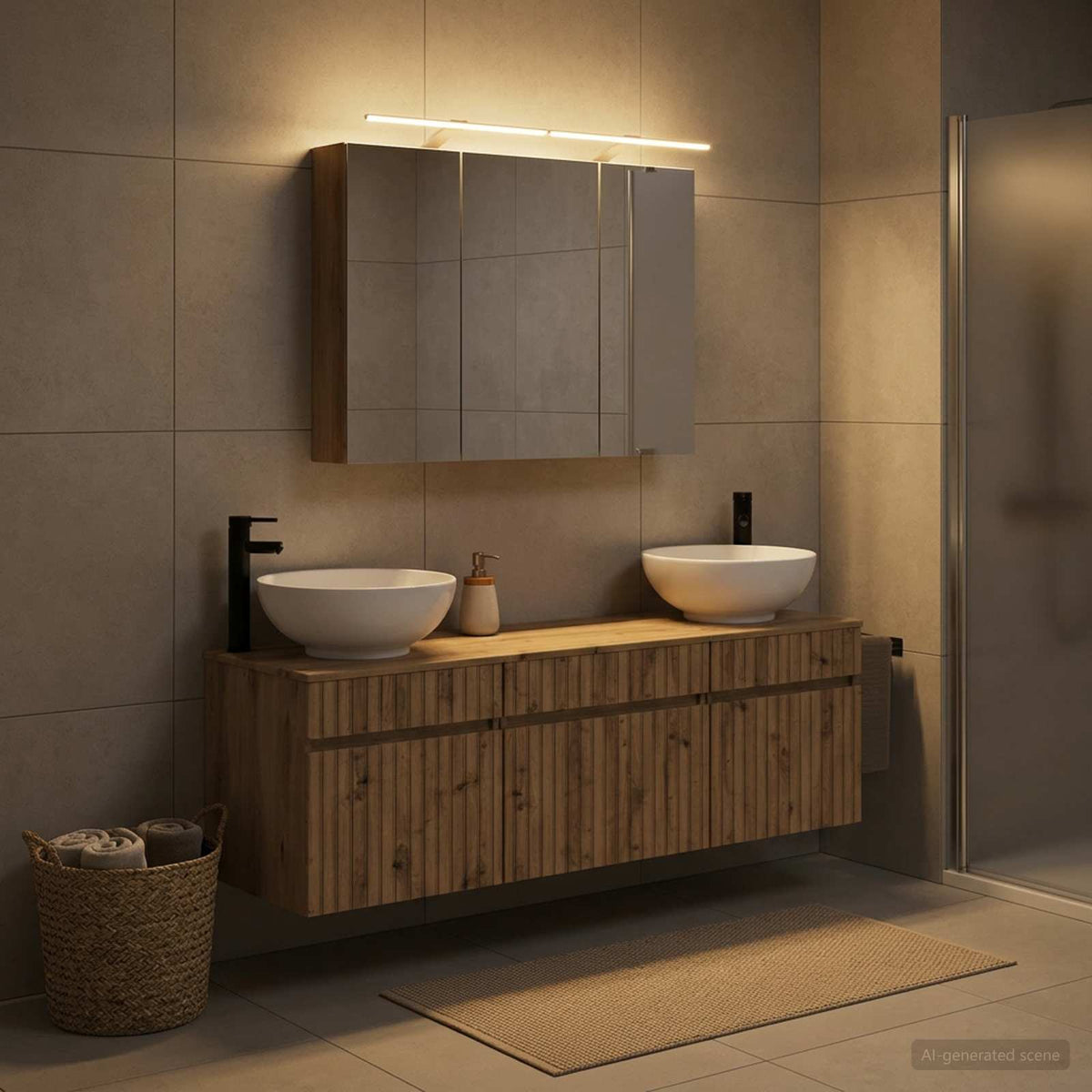 Bathroom Cabinet Set 4 pcs Artisan Oak Engineered Wood