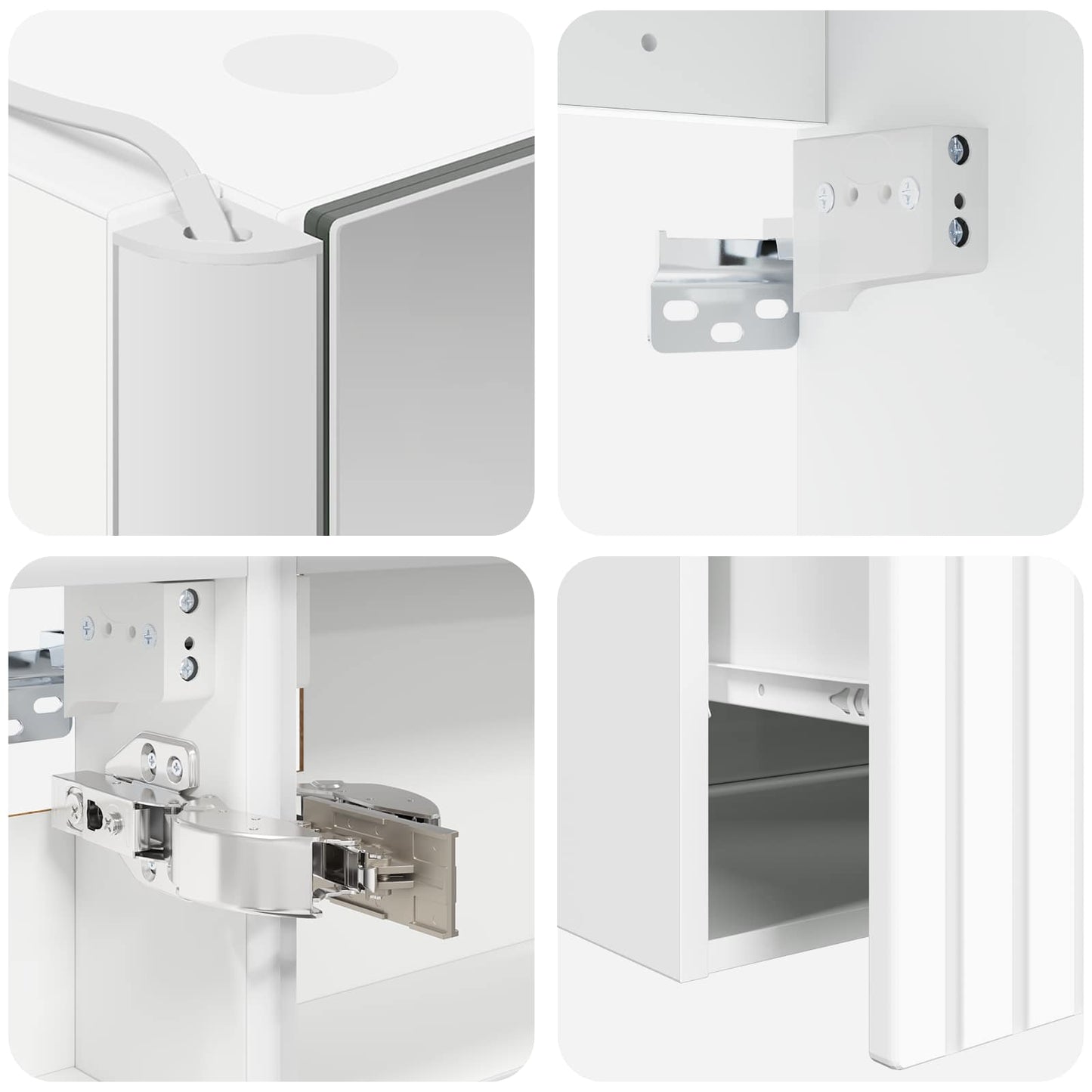 Bathroom Cabinet Set 4 pcs White Engineered Wood