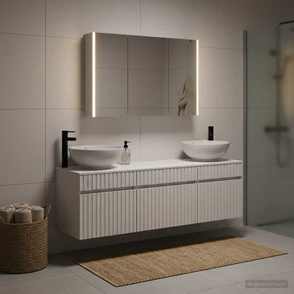 Bathroom Cabinet Set 4 pcs White Engineered Wood
