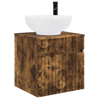 Bathroom Cabinet Set 4 pcs Smoked Oak 103.5 x 15.5 x 70 cm