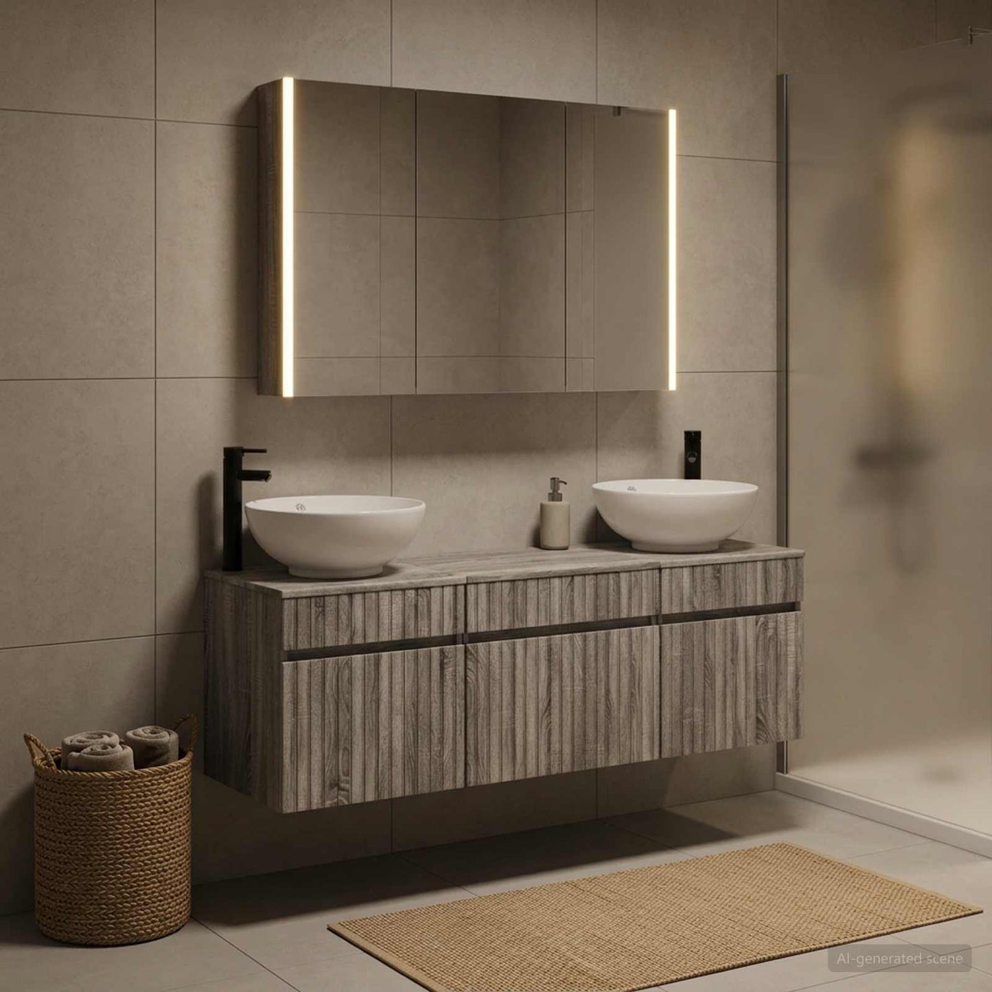 Bathroom Cabinet Set 4 pcs Grey Sonoma Engineered Wood