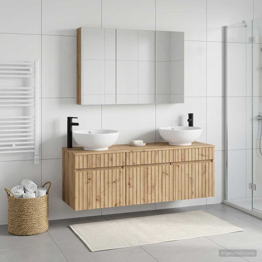 Bathroom Cabinet Set 4 pcs Artisan Oak Engineered Wood