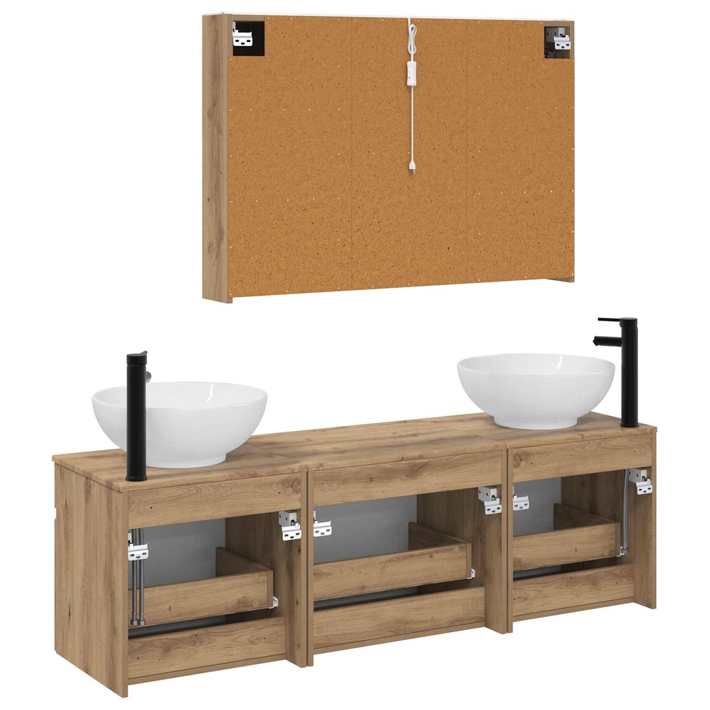 Bathroom Cabinet Set 4 pcs Artisan Oak 103.5 x 15.5 x 70 cm