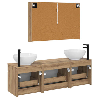 Bathroom Cabinet Set 4 pcs Artisan Oak 103.5 x 15.5 x 70 cm
