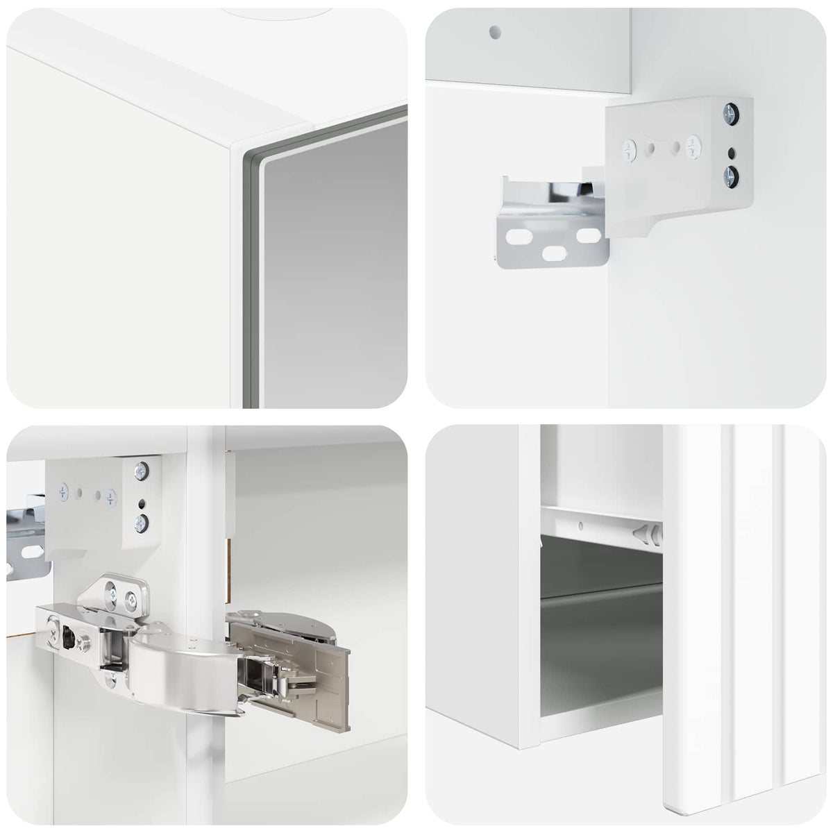 Bathroom Cabinet Set 5 pcs White Engineered Wood