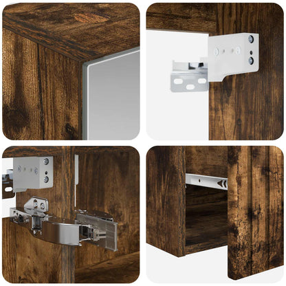 Bathroom Cabinet Set 5 pcs Smoked Oak Engineered Wood