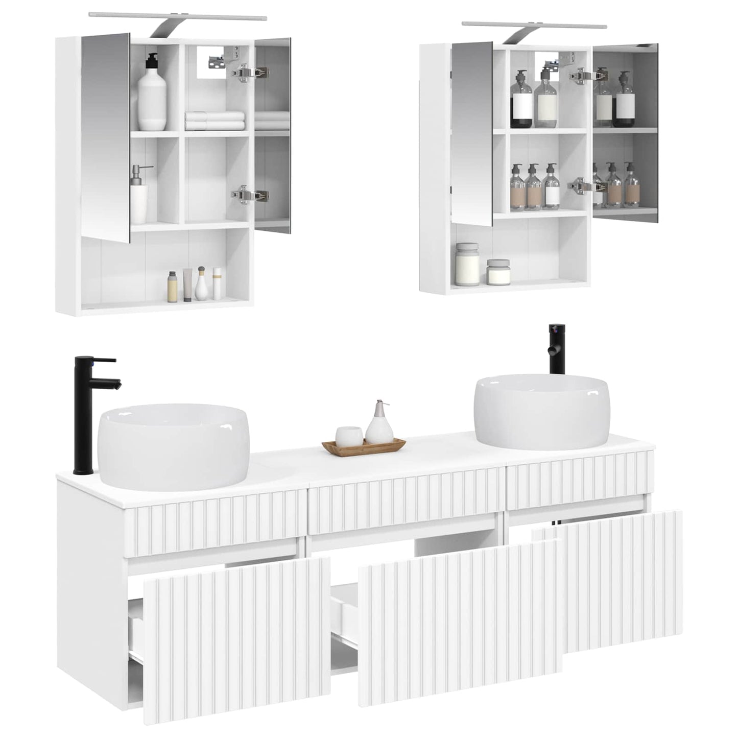 Bathroom Cabinet Set 5 pcs White 50 x 14.5 x 70 cm