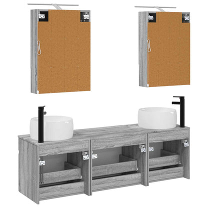 Bathroom Cabinet Set 5 pcs Grey Sonoma 50 x 14.5 x 70 cm