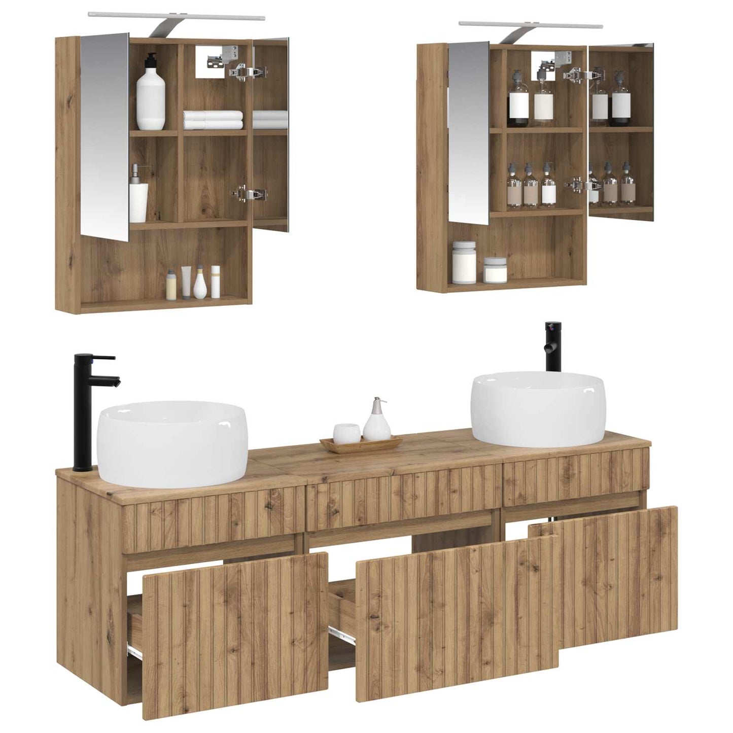 Bathroom Cabinet Set 5 pcs Artisan Oak 50 x 14.5 x 70 cm
