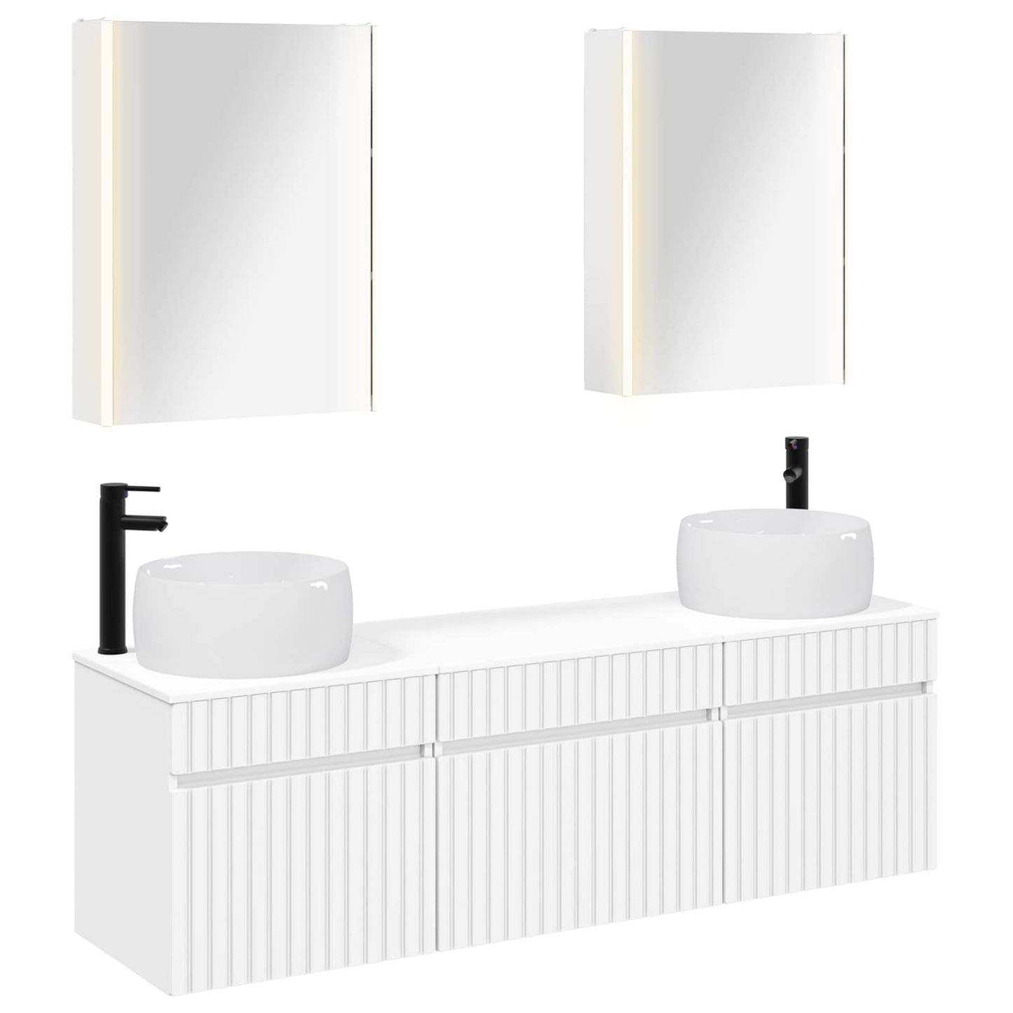 Bathroom Cabinet Set 5 pcs White Engineered Wood
