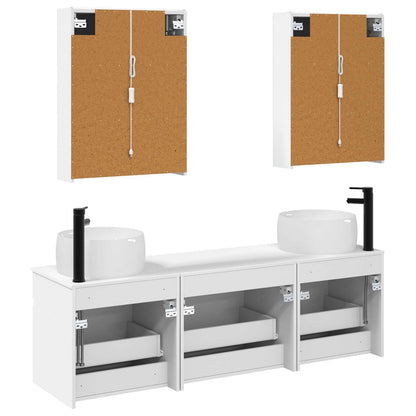 Bathroom Cabinet Set 5 pcs White Engineered Wood