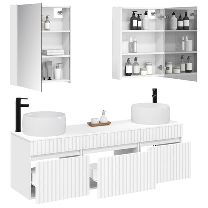 Bathroom Cabinet Set 5 pcs White Engineered Wood