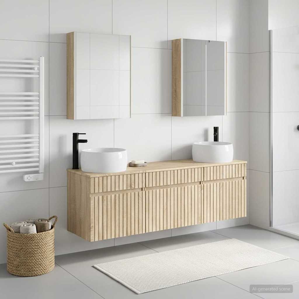 Bathroom Cabinet Set 5 pcs Sonoma Oak Engineered Wood