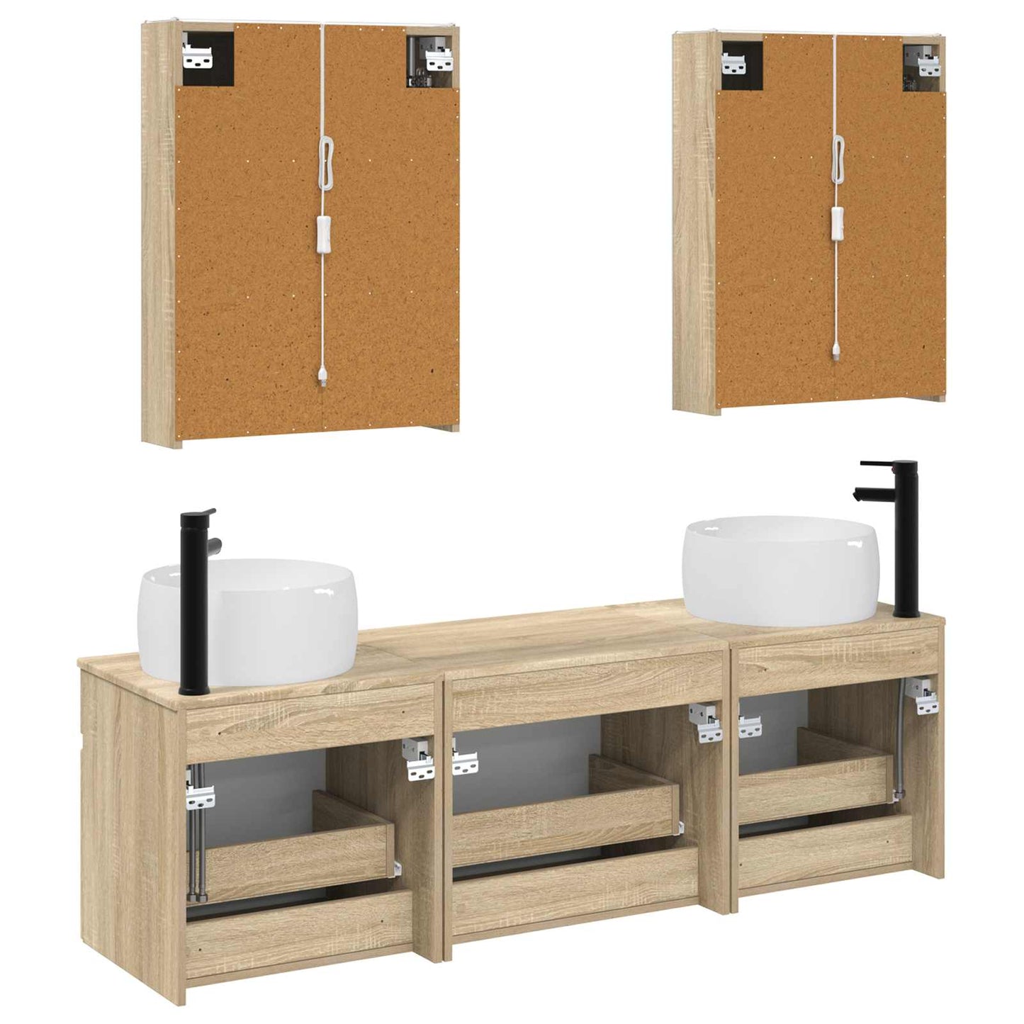 Bathroom Cabinet Set 5 pcs Sonoma Oak 53 x 15.5 x 70 cm