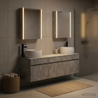 Bathroom Cabinet Set 5 pcs Concrete Grey Engineered Wood