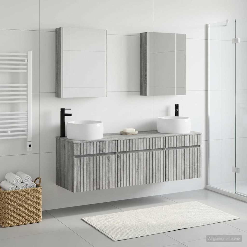 Bathroom Cabinet Set 5 pcs Grey Sonoma Engineered Wood