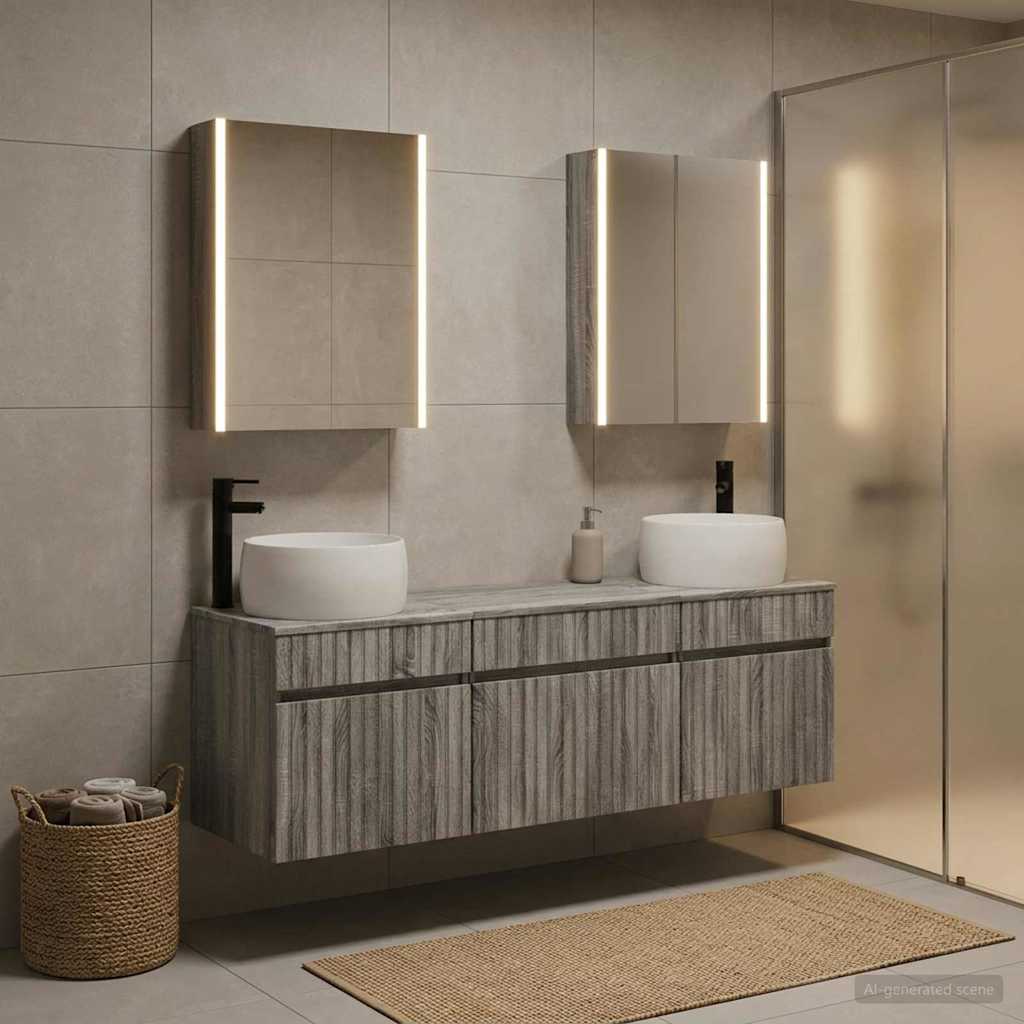 Bathroom Cabinet Set 5 pcs Grey Sonoma Engineered Wood