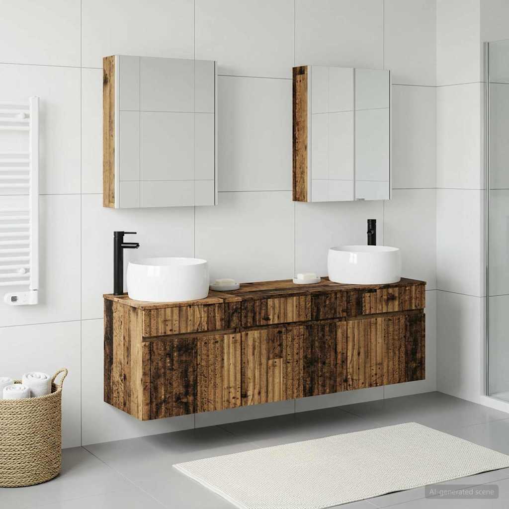 Bathroom Cabinet Set 5 pcs Old Wood Engineered Wood