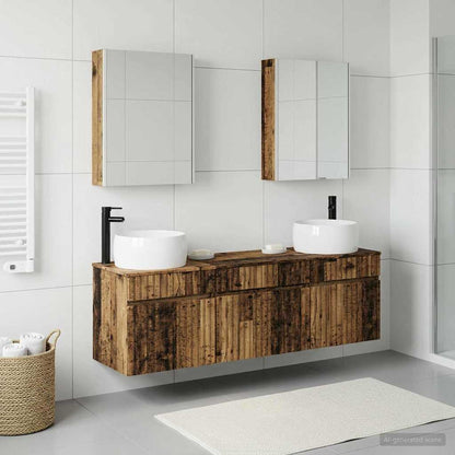 Bathroom Cabinet Set 5 pcs Old Wood Engineered Wood